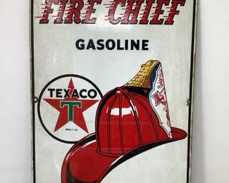 Vintage 1955 Texaco Fire Chief Gasoline Sign