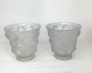 Pair Of Verlys French Art Glass Vases
