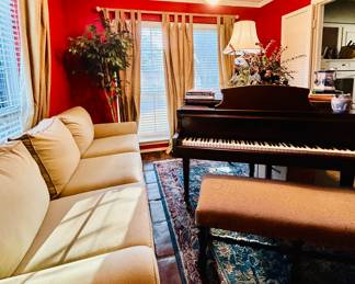 Fab and comfy sofa, antique bench