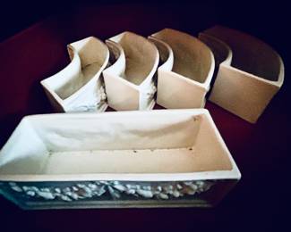 white serving set with garland motif