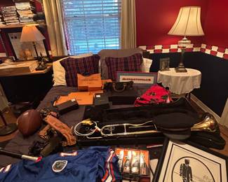 Wilson leather glove, Football, Bat, Tebow