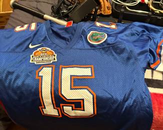 TIM TEBOW FLORIDA GATORS #15 
Tim Tebow's #15 Florida Gators jersey from the 2007 season is iconic, representing his Heisman Trophy year and leading the Gators to a BCS National Championship,