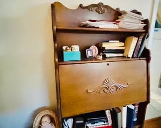Victorian drop-front secretary with bookshelf~ this is a great size to go anywhere
