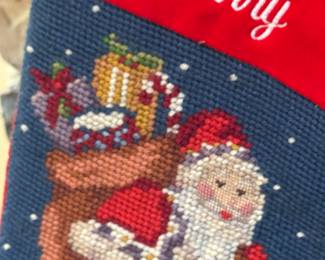 Larry needlepoint stocking 