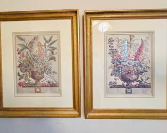 Pair of Robert Ferber's famous botanical series The Twelve Months of Flowers 