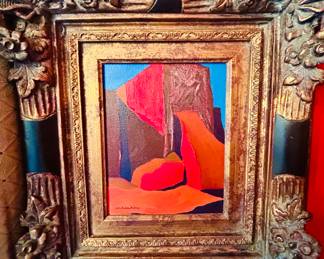 Over the top frame with abstract oil