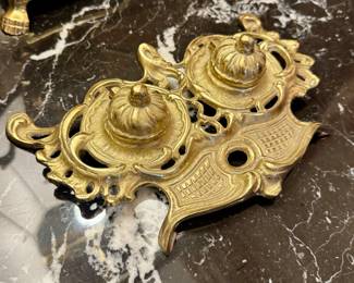 ($30 Vintage brass double ink well)