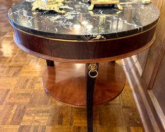 ($500- marble topped drum table)