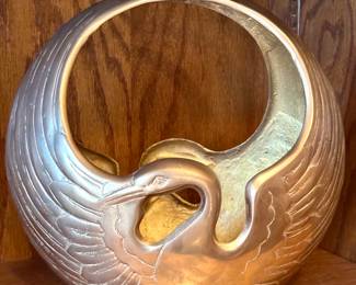 As seen on Instagram via maximalist influencers. Vintage brass swan bowl. (On Chairish for $400. WHAT?) Yours for $200.