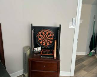 Harley Davidson Steel Tip Dart Board in Rare All Black Case