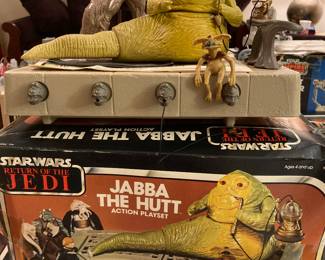 Vintage Return of the Jedi Jabba the Hutt action playset, complete, with box, manual, and brochure