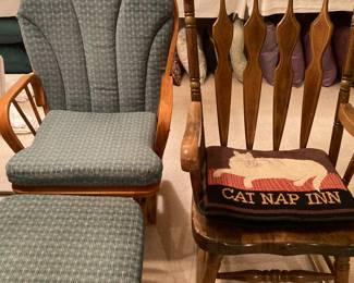smooth glider rocker and ottoman, wood rocker