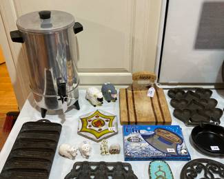 cast iron, coffee server, etc.