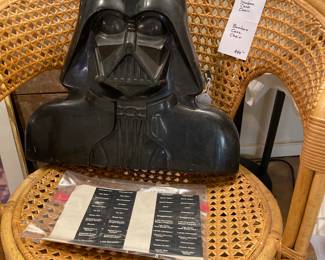 Vintage Darth Vader action figure carrying case, section labels