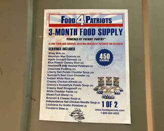 Food4Patriots 3-month dehydrated food supply