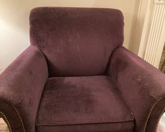 Deep plum studded arm chair