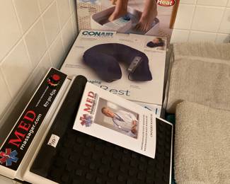Foot care--massagers, soakers; neck massage pillow