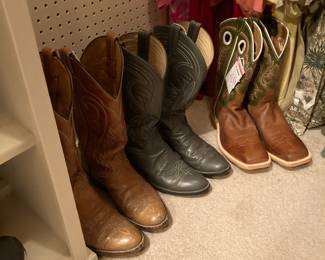 men's Tony Lama and new Justin boots
