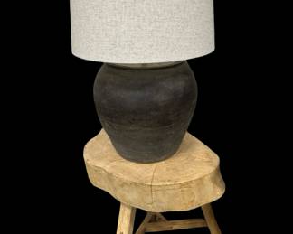 Rustic reclaimed table
Vintage pottery lamp