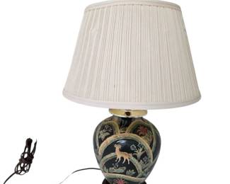 Vintage Chinoiserie Style Vase Lamp