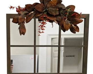 Mirrored Window with Decorative Swag