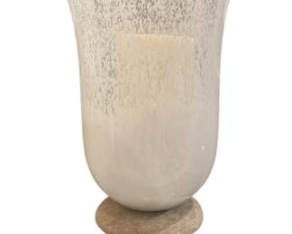 Concrete Cement and Glass Hurricane with Candle