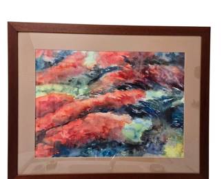 Framed Abstract Watercolor Painting