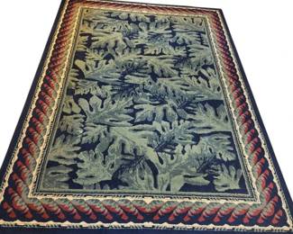 Lovely Navy and Green Area Rug by Beaulieu of America