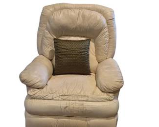 Cream Colored Leather Recliner