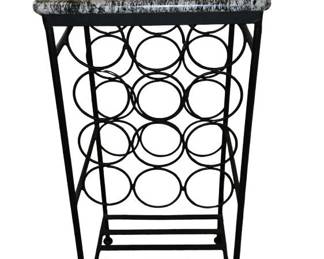 Marble Top Wine Rack with Metal Base