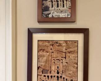 Collection of Framed Photos of Library of Celsus and Al Khazneh in Jordan