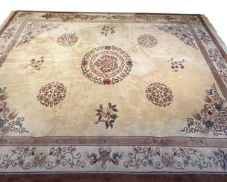 Large Hand Knotted Area Rug with Rug Pad