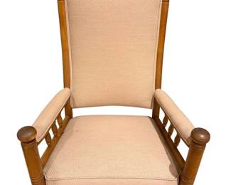 Mid Century Upholstered and Wood Arm Chair