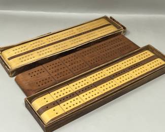 Lot 104 | Vintage Horn Cribbage Boards Three
