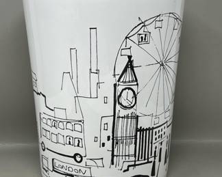 Lot 107 | ECHO Designer Ceramic Trash Can Garbage Can
