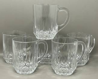 Lot 67 | Arcoroc France Starburst Diamond Glass Mugs
