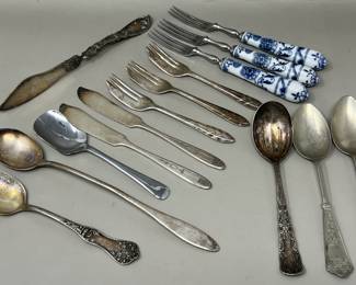 Lot 190 | Silverplate Serving Spoons Forks Vintage Flatware
