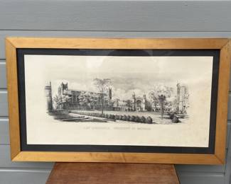 Lot 18 | U of M Law Quadrangle Michigan Lithograph Print Fr
