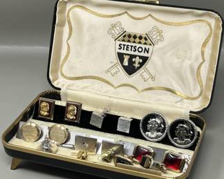 Lot 101 | Midcentury Stetson Cufflink Box w Cufflinks
