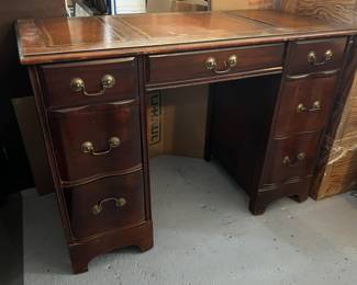 Lot 149 | Leather Top Wood Desk Vintage
