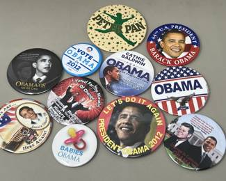 Lot 105 | Obama Election Pins Babies for Obama, etc
