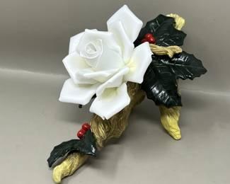 Lot 87 | Porcelain Flower with Holly Floral Figurine
