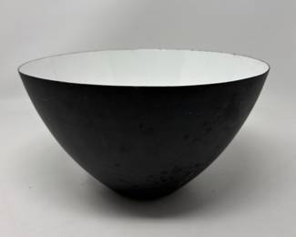 Lot 140 | Midcentury Enamel on Metal Bullet Bowl Mixing Bowl
