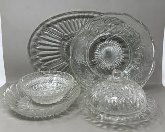 Lot 186 | EAPG Glass Plates, Jars, Bowls, etc
