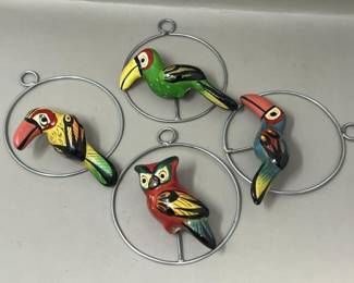 Lot 158 | Mexican Handpainted Ceramic Talavera Bird Hangers
