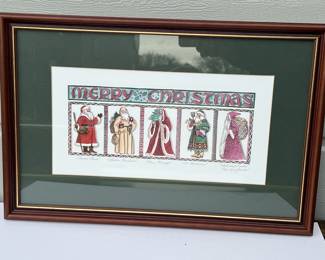 Lot 9 | Pencil Signed Marilyn Gaudre Old World Santa
