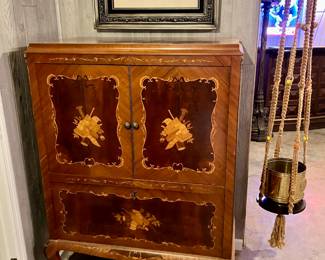 20th c French marquetry cabinet
40” wide, 23” deep, 58” tall
$500
