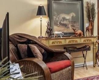 Chair, console and artwork