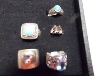Just some of the many sterling rings