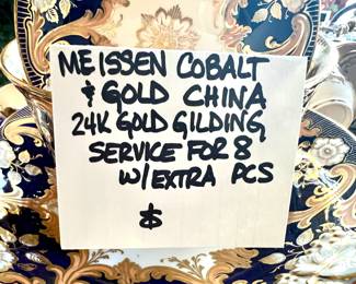 Meissen Cobalt & gold china set -